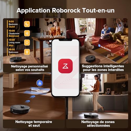 Roborock QV 35S Robot Aspirateur 10000Pa avec Station Tout-en-Un