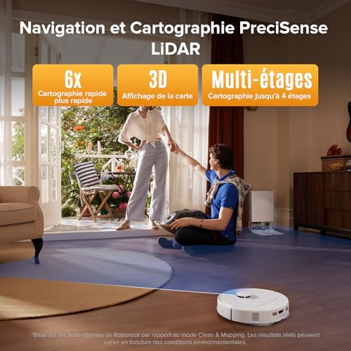 Roborock QV 35S Robot Aspirateur 10000Pa avec Station Tout-en-Un Blanc