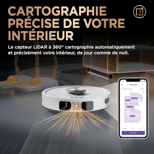 Shark PowerDetect Robot Aspirateur Laveur avec Base Auto-Vidage Blanc