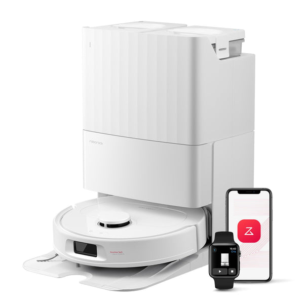 Roborock QV 35S Robot Aspirateur 10000Pa avec Station Tout-en-Un Blanc