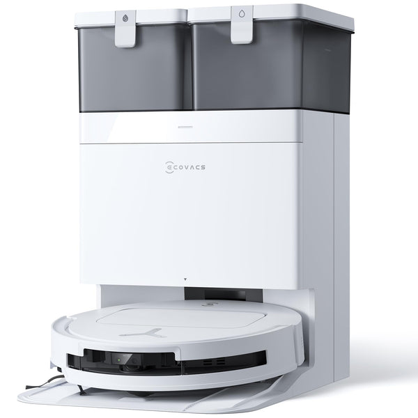 ECOVACS T50 Omni Robot Aspirateur Laveur 15000Pa avec Station Lavage Chaud 75℃ Blanc