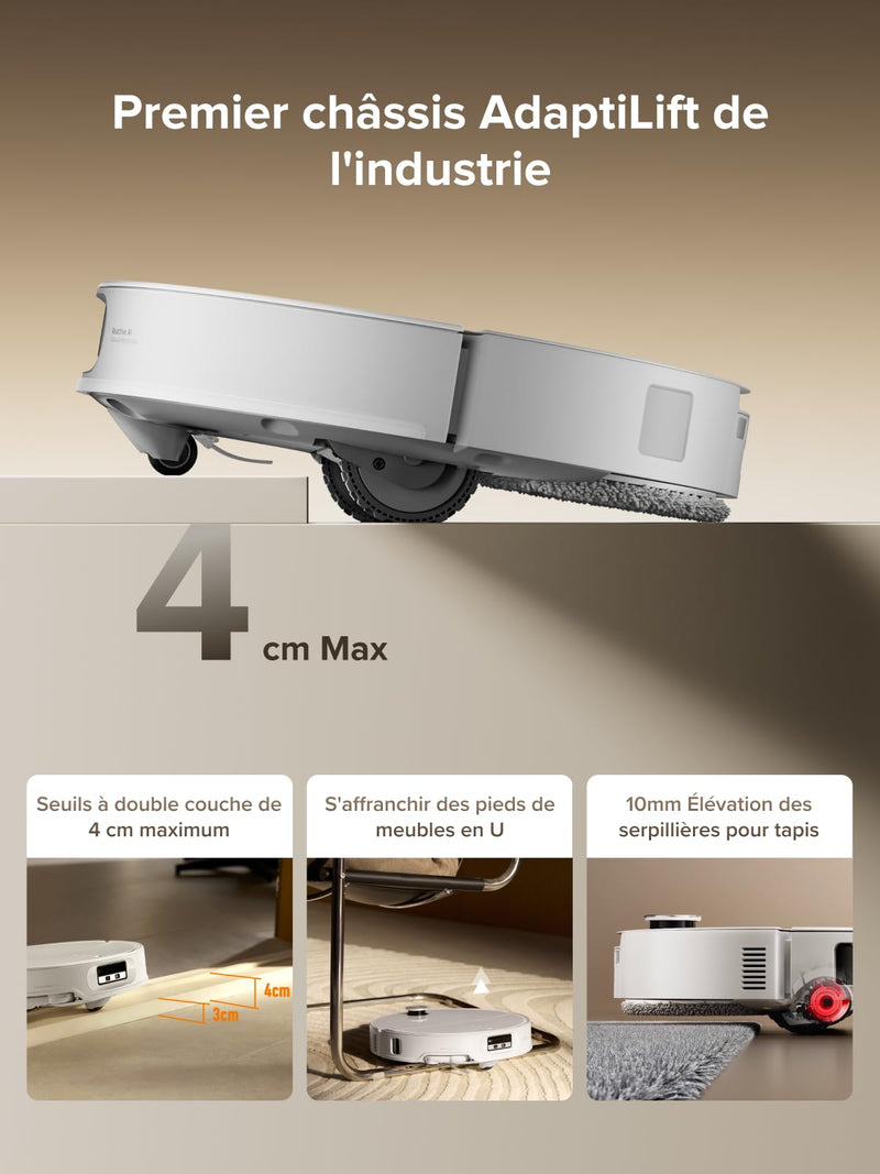 Roborock Qrevo CurvX Robot Aspirateur Laveur 22000Pa avec Station Multifonction 3.0