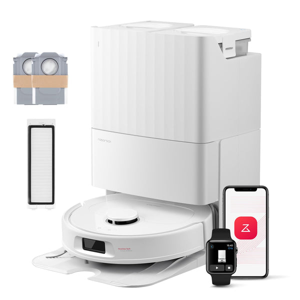 Roborock QV 35S Robot Aspirateur Laveur 10000Pa avec Station Tout-en-Un