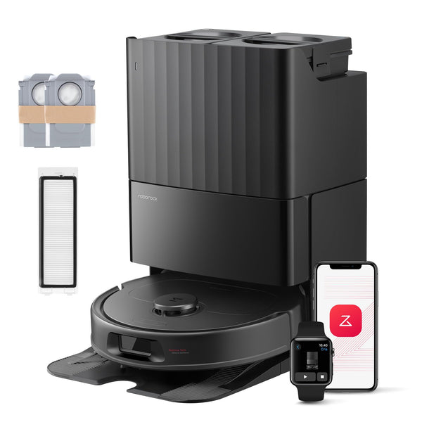 Roborock QV 35S Robot Aspirateur avec Station Tout-en-Un 10000Pa
