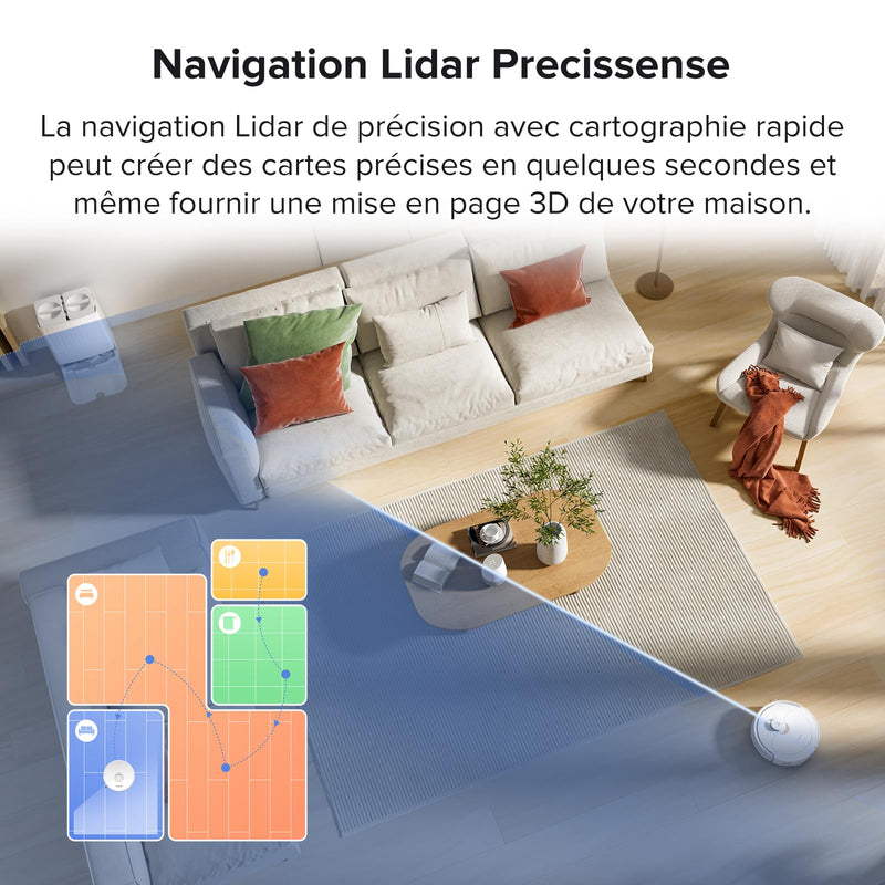 Roborock Q Revo Robot Aspirateur Laveur avec Station Tout-en-Un 5500Pa