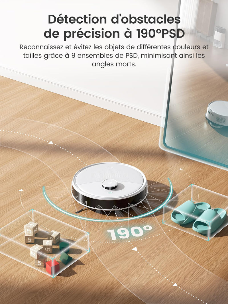 Lefant M3 Robot Aspirateur Laveur 12000Pa avec Station Multifonction