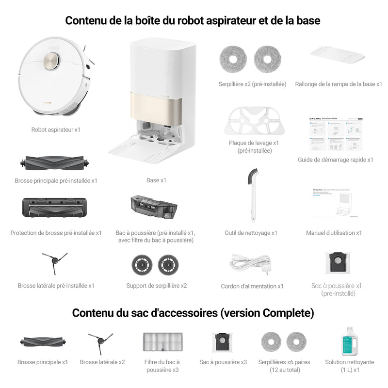Dreame X40 Ultra Robot Aspirateur 12000 Pa avec Serpillière