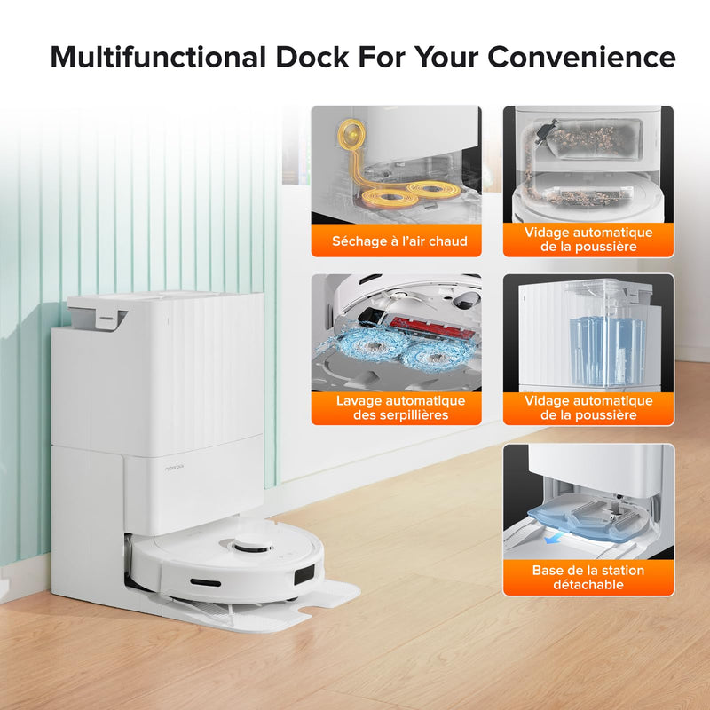 Roborock Q Revo Robot Aspirateur Laveur avec Station Tout-en-Un 5500Pa