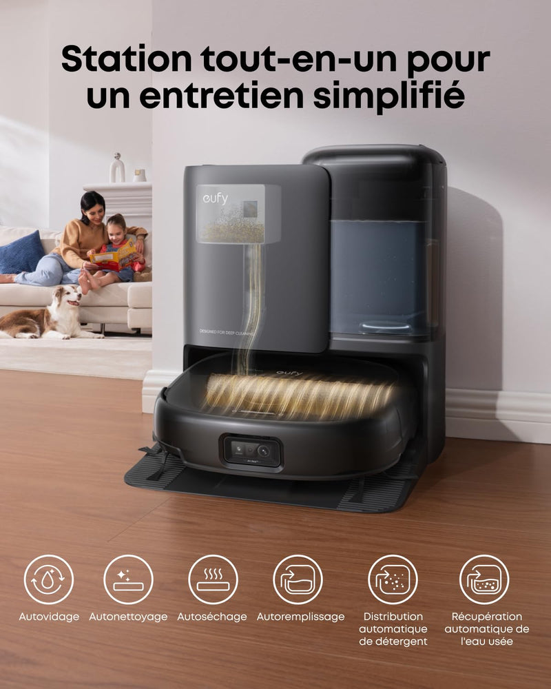 Eufy Omni E25 Robot Aspirateur Laveur avec Station Tout-en-Un