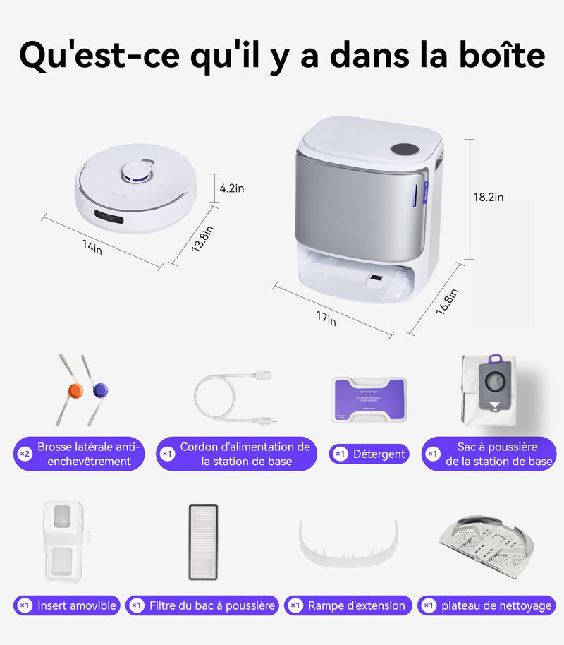 Narwal Freo Z10 Ultra Robot Aspirateur Laveur avec Station Tout-en-Un Argent