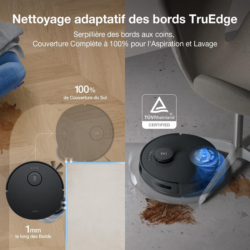 ECOVACS T30S Pro Omni Robot Aspirateur Laveur 11000Pa avec Station Noir