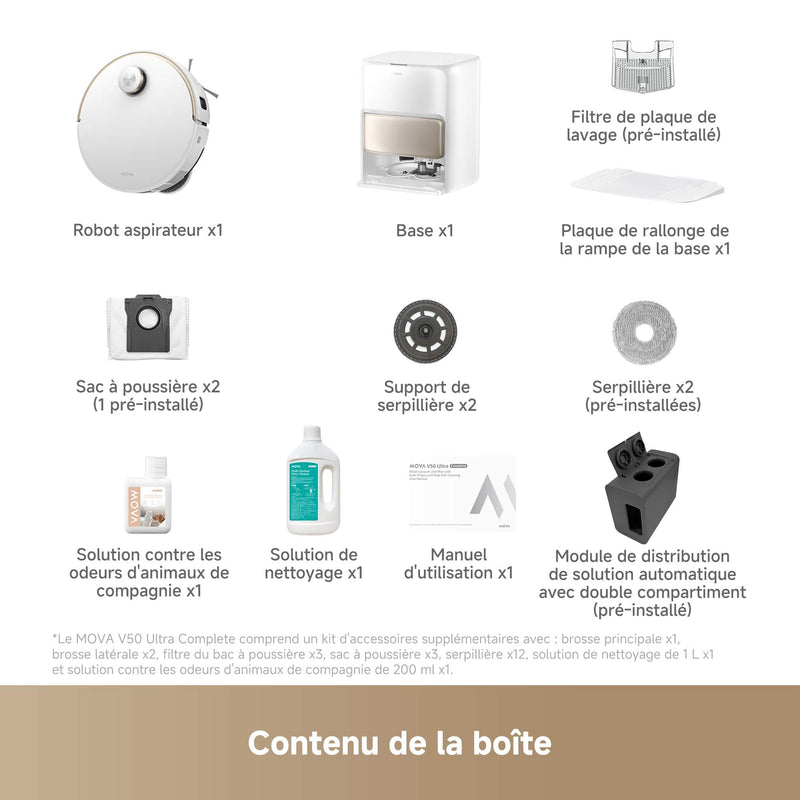 MOVA V50 Ultra Robot Aspirateur Laveur avec Vidage Automatique 24000Pa