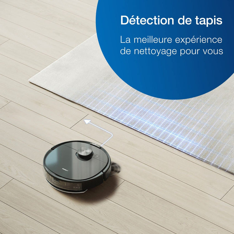 ECOVACS DEEBOT N8 Robot Aspirateur Laveur 2300Pa Poils d’Animaux Noir