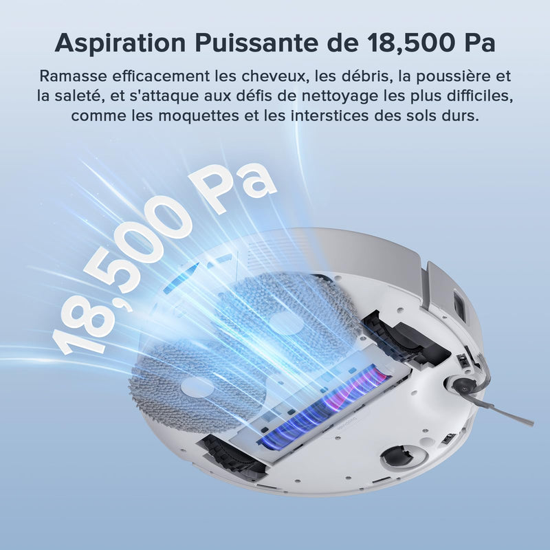 Roborock Q Revo Curv S5X Robot Aspirateur Laveur 18500Pa avec Station Multifonction