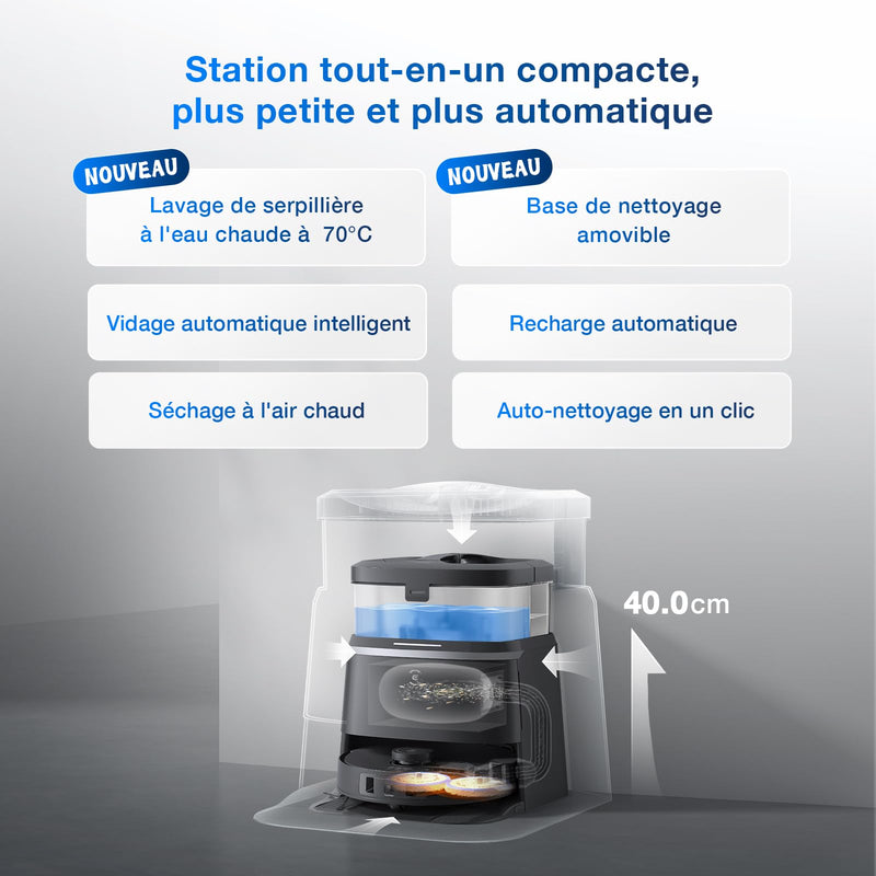 ECOVACS DEEBOT T30 Omni Robot Aspirateur Laveur 11000Pa avec Mini Station