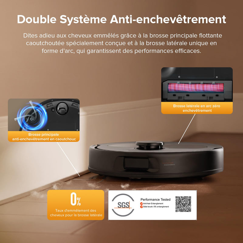 Roborock QV 35S Robot Aspirateur 10000Pa avec Station Tout-en-Un