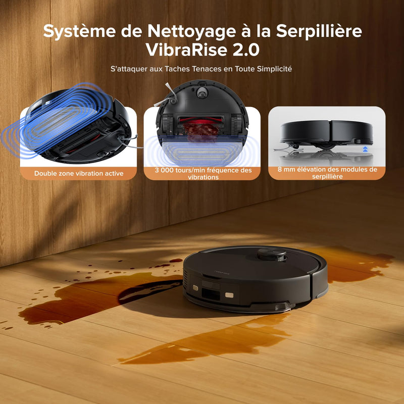Roborock Q10 S5+ Robot Aspirateur Laveur 10000Pa avec Station