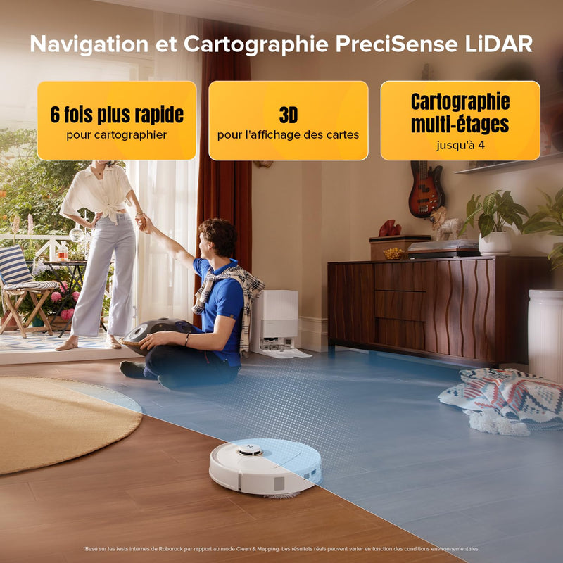 Roborock Q Revo S5V Robot Aspirateur Laveur 12000Pa avec Station