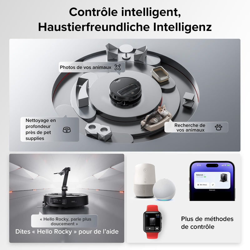 Roborock Saros Z70 Robot Aspirateur Laveur avec Station Multifonction 22000Pa