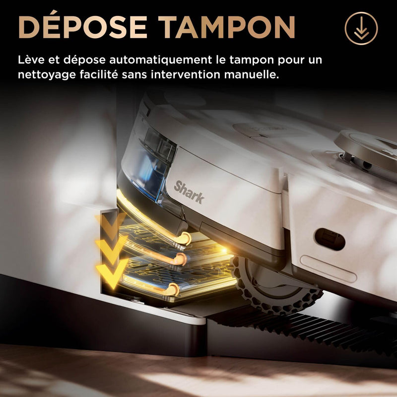 Shark PowerDetect Robot Aspirateur Laveur avec Base Auto-Vidage Blanc