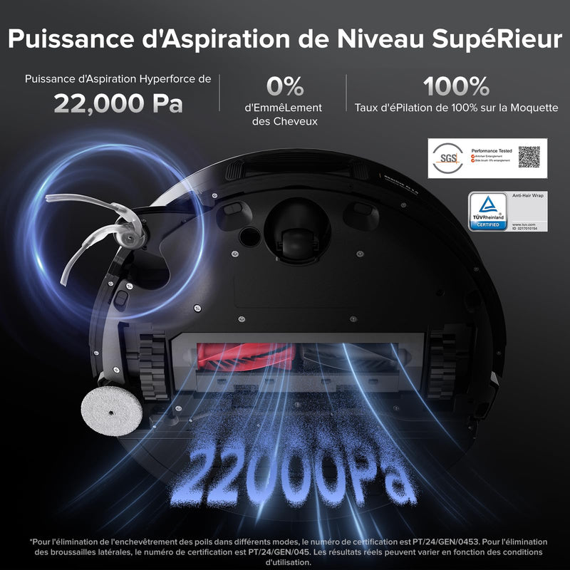 Roborock Saros 10 Robot Aspirateur 22000Pa avec Station Tout-en-Un