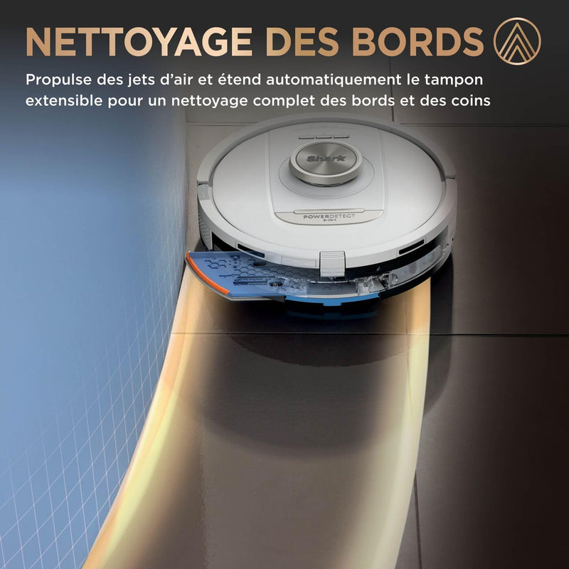 Shark PowerDetect Robot Aspirateur Laveur avec Base Auto-Vidage Blanc