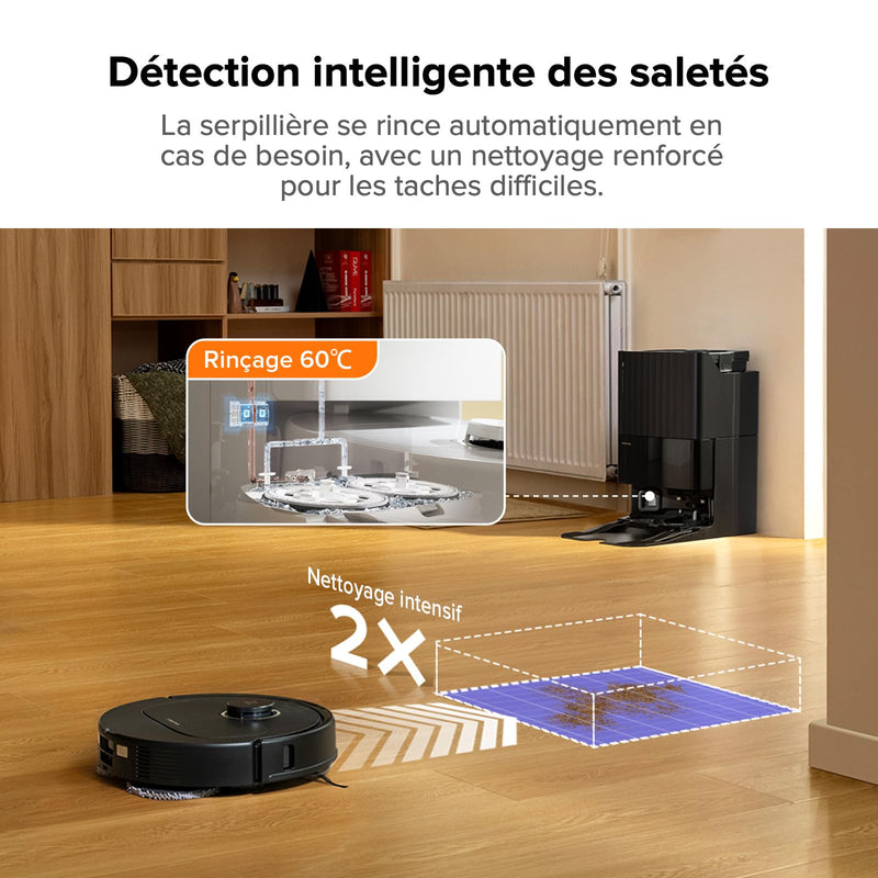 Roborock Qrevo Pro Set Robot Aspirateur Laveur 7000Pa avec Station
