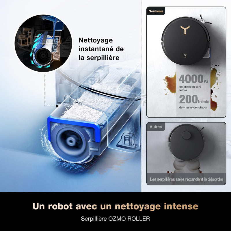 ECOVACS X8 Pro Omni Robot Aspirateur Laveur 18000Pa avec Station Tout-en-Un