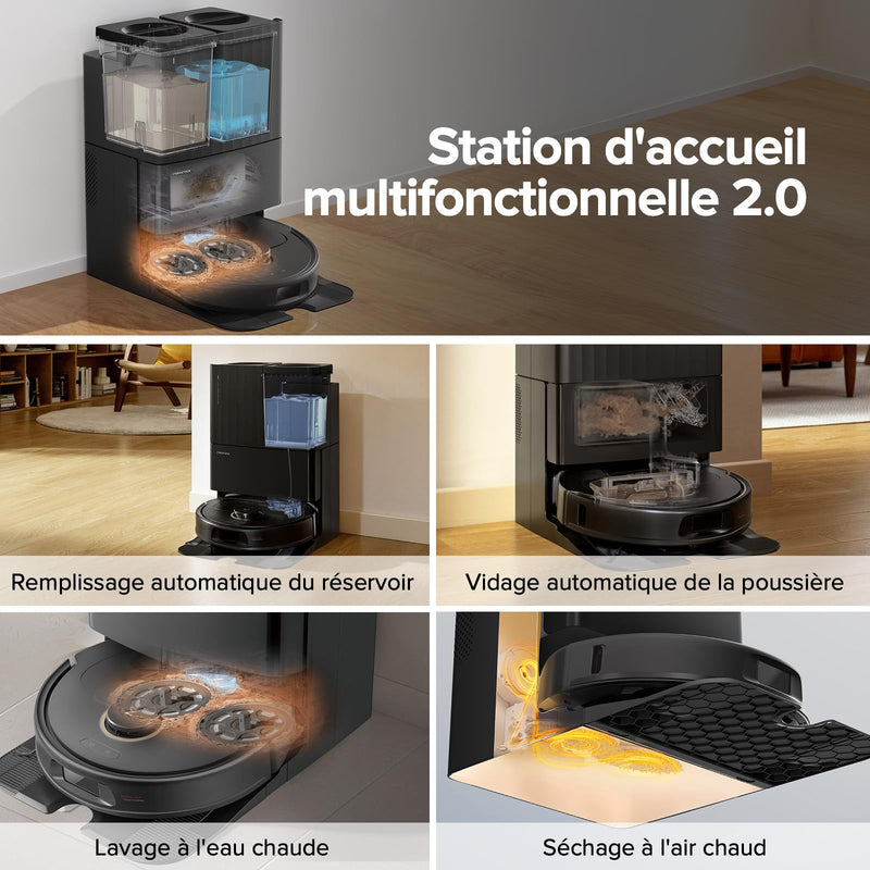 Roborock Qrevo Pro Set Robot Aspirateur Laveur 7000Pa avec Station