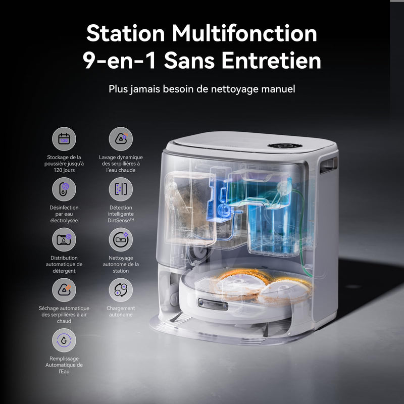 Narwal Freo Z10 Ultra Robot Aspirateur Laveur avec Station Tout-en-Un Argent