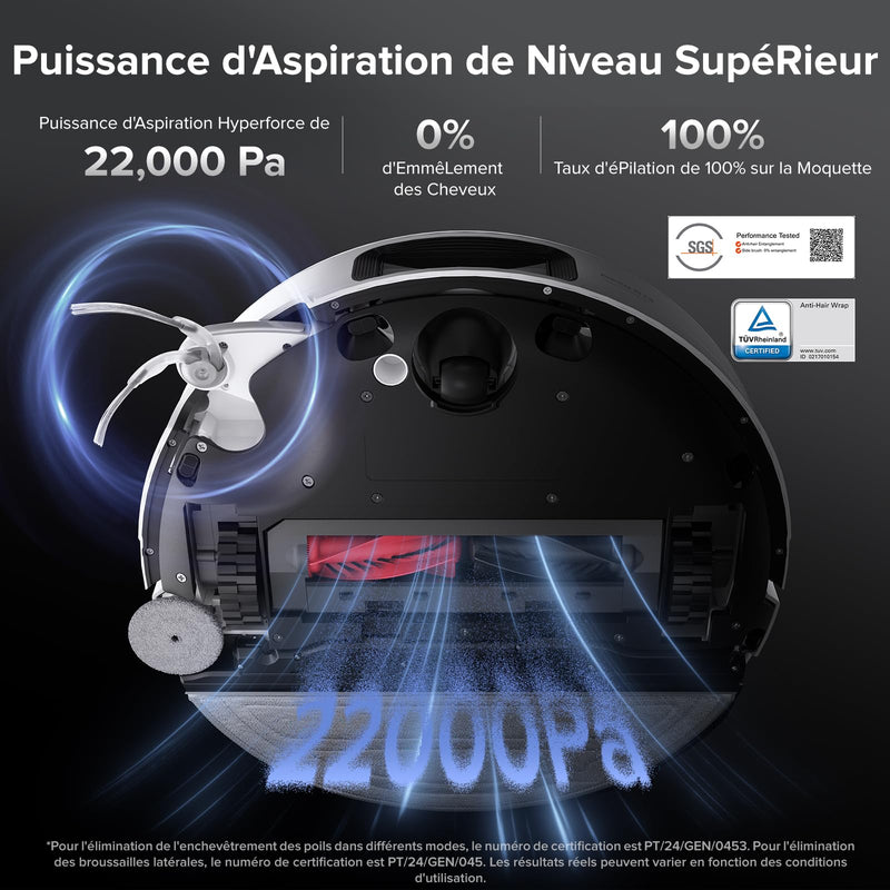 Roborock Saros 10 Robot Aspirateur 22000 Pa avec Station Tout-en-un