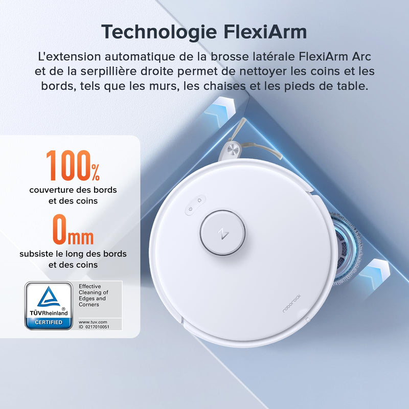Roborock Q Revo Curv S5X Robot Aspirateur Laveur 18500Pa avec Station Multifonction