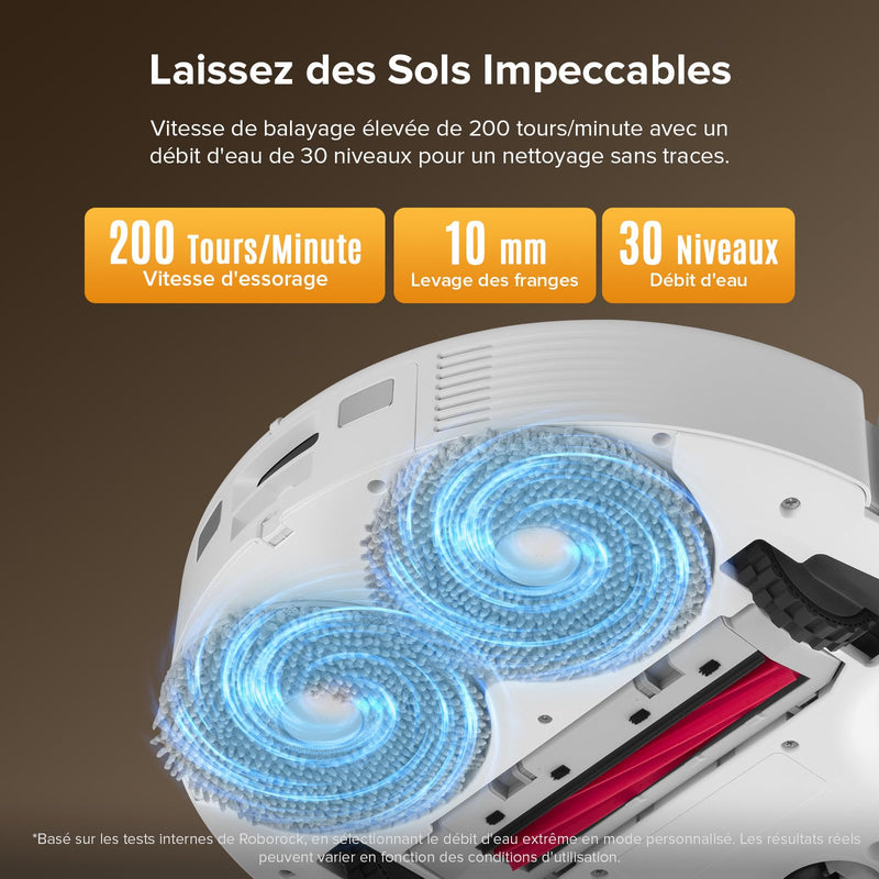 Roborock QV 35S Robot Aspirateur 10000Pa avec Station Tout-en-Un Blanc