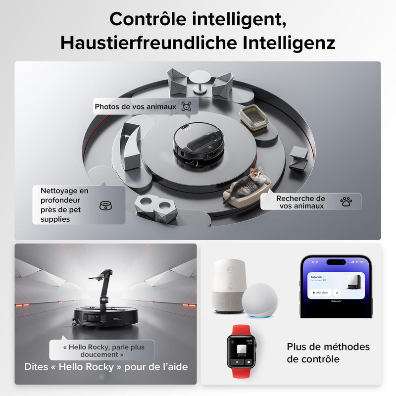 Roborock Saros Z70 Robot Aspirateur 22000Pa avec Station Multifonction 4.0