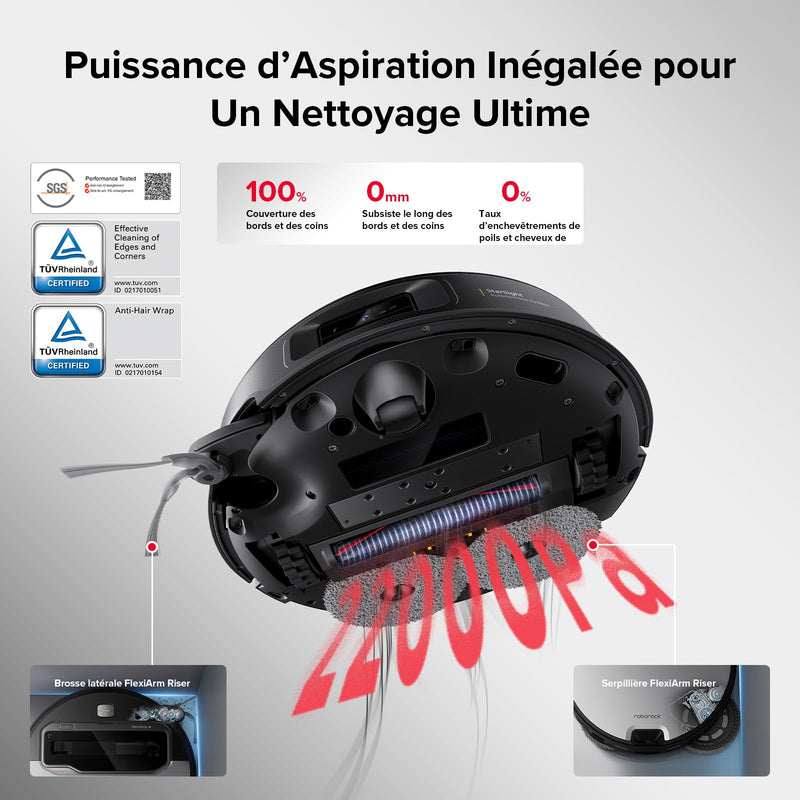 Roborock Saros Z70 Robot Aspirateur 22000Pa avec Station Multifonction 4.0