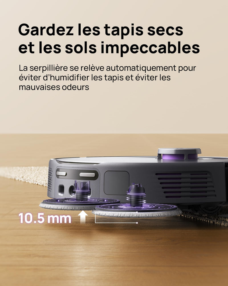 3i P10 Ultra Robot Aspirateur Laveur avec Vidage Automatique 18000Pa