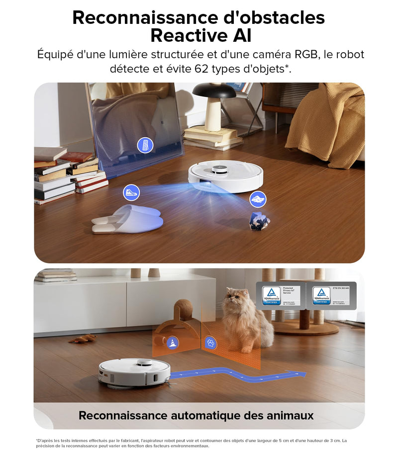 Roborock Qrevo Edge Robot Aspirateur Laveur 18500Pa avec Station Multifonction