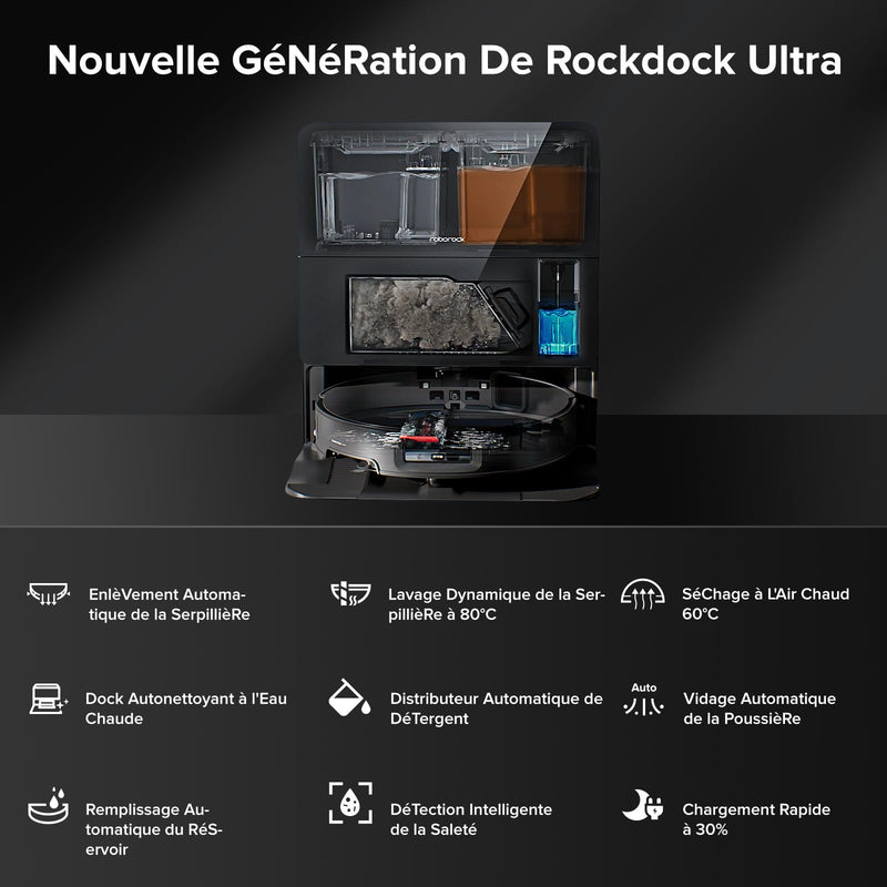 Roborock Saros 10 Robot Aspirateur 22000Pa avec Station Tout-en-Un