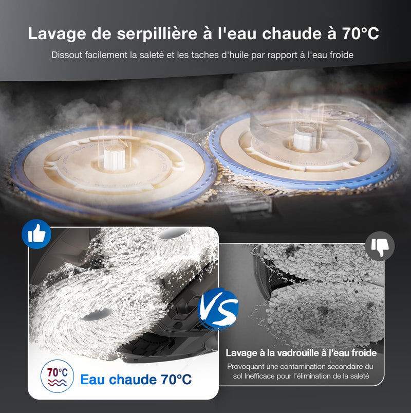 ECOVACS DEEBOT T30 Omni Robot Aspirateur Laveur 11000Pa avec Mini Station