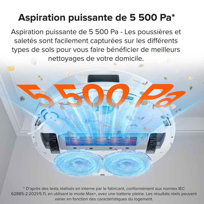 Roborock Q Revo Robot Aspirateur Laveur avec Station Tout-en-Un 5500Pa