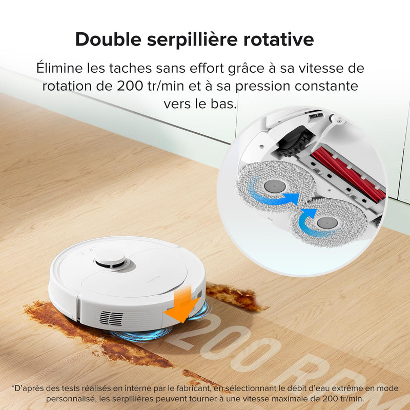 Roborock Q Revo Robot Aspirateur Laveur avec Station Tout-en-Un 5500Pa