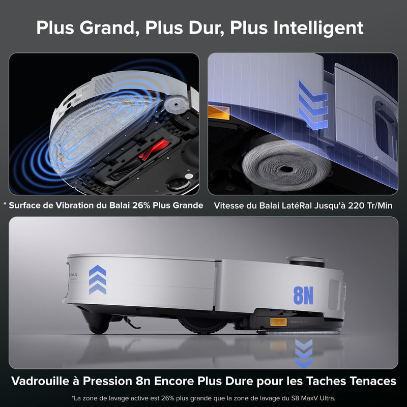 Roborock Saros 10 Robot Aspirateur 22000 Pa avec Station Tout-en-un