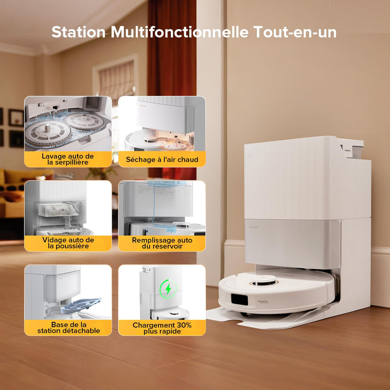 Roborock Q Revo S5V Robot Aspirateur Laveur 12000Pa avec Station