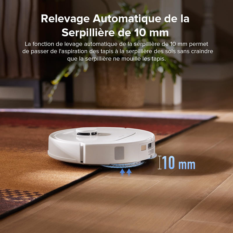 Roborock QV 35S Robot Aspirateur 10000Pa avec Station Tout-en-Un Blanc