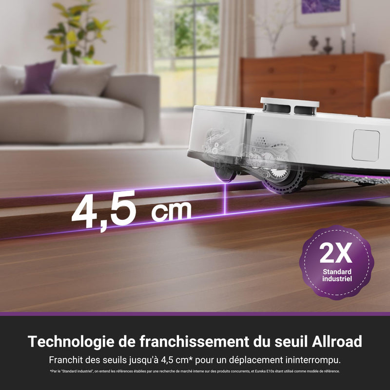 EUREKA J15 Max Ultra Robot Aspirateur Laveur 22000Pa avec Station Autonettoyante