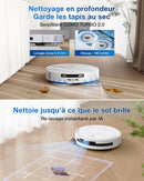ECOVACS T50 Pro Omni Gen2 Robot Aspirateur Laveur 21000Pa Lavage Chaud 75℃ Blanc