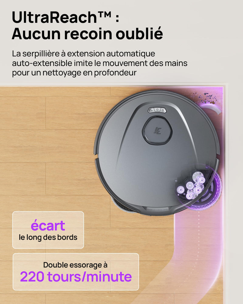 3i P10 Ultra Robot Aspirateur Laveur avec Vidage Automatique 18000Pa