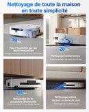 ECOVACS DEEBOT T80 Omni Robot Aspirateur Laveur 18000Pa Lavage Chaud 40-75℃ Blanc