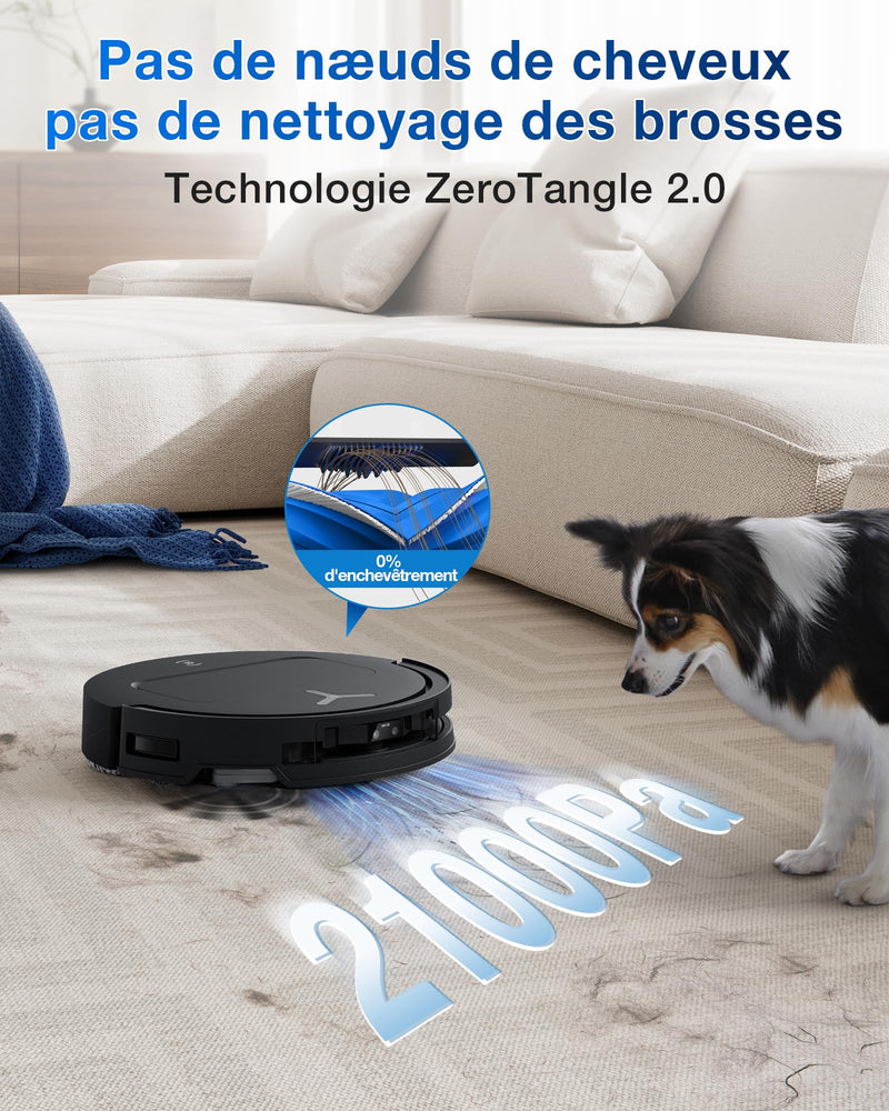 ECOVACS T50 Pro Omni Gen2 Robot Aspirateur Laveur 21000 Pa avec Station