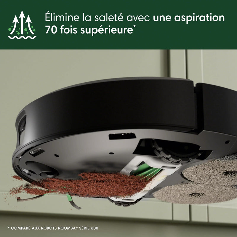 iRobot Roomba Plus 505 Combo Robot Aspirateur Laveur avec Base AutoWash Noir